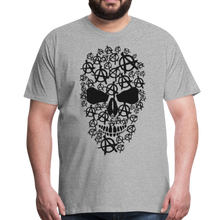 Charger l'image dans la galerie, Homme T-Shirt tête de mort symbole anarchie - gris chiné (6677882798259)