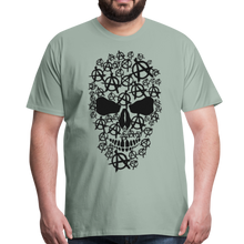 Charger l'image dans la galerie, Homme T-Shirt tête de mort symbole anarchie - vert-de-gris (6677882798259)