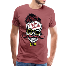 Charger l'image dans la galerie, Homme T-Shirt hipster skull Tête de mort crâne moustachu récalcitrant - bordeaux délavé (6677894365363)