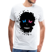 Charger l'image dans la galerie, Homme T-Shirt Tête de mort skull crâne papillon total black - blanc (6677913043123)