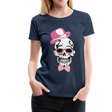Charger l'image dans la galerie, Femme T-Shirt Hipster Skull Crâne Tête de mort chapeau melon smart - bleu marine (6683115421875)