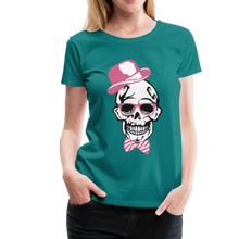 Charger l'image dans la galerie, Femme T-Shirt Hipster Skull Crâne Tête de mort chapeau melon smart - bleu diva (6683115421875)