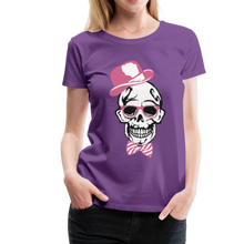 Charger l'image dans la galerie, Femme T-Shirt Hipster Skull Crâne Tête de mort chapeau melon smart - violet (6683115421875)
