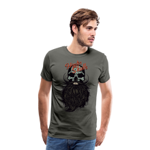 Charger l'image dans la galerie, Homme T-Shirt Tête de mort hipster skull crâne barbu et moustachu warlike - asphalte (6683127185587)