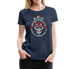 Charger l'image dans la galerie, Femme T-Shirt Tête de mort Motorcycle crâne skull road rider kings - bleu marine (6708264861875)