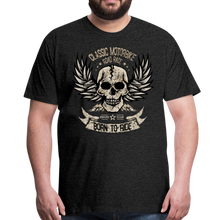 Charger l'image dans la galerie, Homme T-Shirt Tête de mort Motorcycle crâne skull aile born ride - charbon (6708301004979)