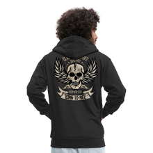 Charger l'image dans la galerie, Homme Sweatshirt Zippé Tête de mort Motorcycle crâne skull aile born ride - noir (6708319551667)