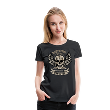 Charger l'image dans la galerie, Femme T-Shirt Tête de mort Motorcycle crâne skull aile born ride - noir (6708330299571)