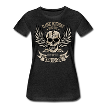 Charger l'image dans la galerie, Femme T-Shirt Tête de mort Motorcycle crâne skull aile born ride - charbon (6708330299571)