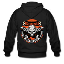 Charger l'image dans la galerie, Homme Sweatshirt zippé Tête de mort motorcycle crâne skull moto live fast - noir (6708376862899)