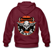 Charger l'image dans la galerie, Homme Sweatshirt zippé Tête de mort motorcycle crâne skull moto live fast - maroon (6708376862899)