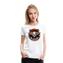Charger l'image dans la galerie, Femme T-Shirt Tête de mort motorcycle crâne skull moto live fast - blanc (6708388659379)