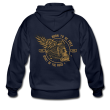 Charger l'image dans la galerie, Homme sweatshirt zippé Tête de mort motorcycle crâne skull motards road spirit - bleu marine (6709429010611)