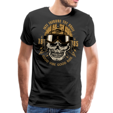 Charger l'image dans la galerie, Homme T-Shirt Tête de mort motorcycle crâne skull motard casque good vibe - noir (6709438087347)
