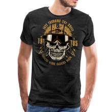 Charger l'image dans la galerie, Homme T-Shirt Tête de mort motorcycle crâne skull motard casque good vibe - charbon (6709438087347)