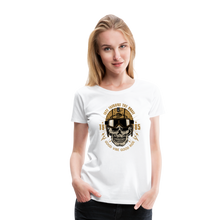 Charger l'image dans la galerie, Femme T-Shirt Tête de mort motorcycle crâne skull motard casque good vibe - blanc (6709444542643)