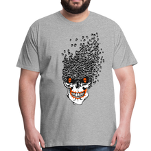 Charger l'image dans la galerie, Homme T-Shirt hipster skull Tête de mort sourire crâne manifold - gris chiné (6733073285299)