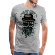 Charger l'image dans la galerie, Homme T-Shirt hipster skull Tête de mort crâne à barbe keep going 2020 - gris chiné (6733284278451)