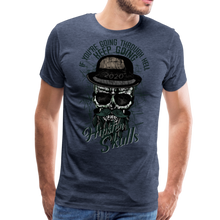 Charger l'image dans la galerie, Homme T-Shirt hipster skull Tête de mort crâne à barbe keep going 2020 - bleu chiné (6733284278451)