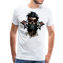 Charger l'image dans la galerie, Homme T-Shirt Tête de mort hipster skull crâne barbe moustache master captain - blanc
