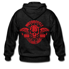 Charger l'image dans la galerie, Homme Sweatshirt zippé T-Shirt Tête de mort motorcycle crâne skull motard legendary riders - charbon