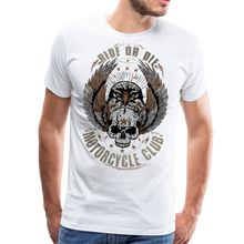 Charger l'image dans la galerie, Homme T-Shirt Tête de mort crâne skull motorcycle club ride or die aigle - blanc