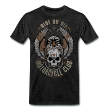 Charger l'image dans la galerie, Homme T-Shirt Tête de mort crâne skull motorcycle club ride or die aigle - charbon