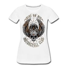 Charger l'image dans la galerie, Femme T-Shirt Tête de mort crâne skull motorcycle club ride or die aigle - blanc