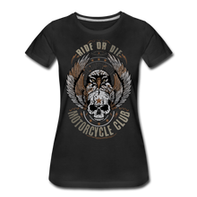 Charger l'image dans la galerie, Femme T-Shirt Tête de mort crâne skull motorcycle club ride or die aigle - noir