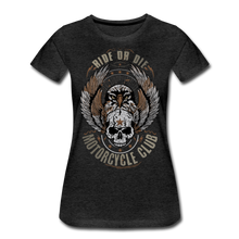 Charger l'image dans la galerie, Femme T-Shirt Tête de mort crâne skull motorcycle club ride or die aigle - charbon