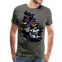 Charger l'image dans la galerie, Homme T-Shirt skull Tête de mort crâne papillons ailes fanciful - asphalte