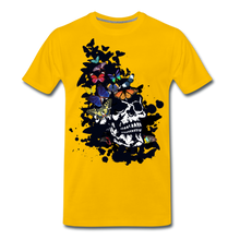 Charger l'image dans la galerie, Homme T-Shirt skull Tête de mort crâne papillons ailes fanciful - jaune soleil