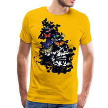 Charger l'image dans la galerie, Homme T-Shirt skull Tête de mort crâne papillons ailes fanciful - jaune soleil