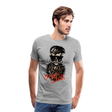 Charger l'image dans la galerie, Homme T-Shirt hipster skull Tête de mort crâne à barbe et moustache contumacious - gris chiné