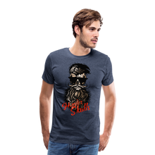 Charger l'image dans la galerie, Homme T-Shirt hipster skull Tête de mort crâne à barbe et moustache contumacious - bleu chiné