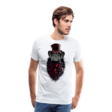 Charger l'image dans la galerie, Homme T-Shirt hipster chien à barbe et chapeau bulldog - blanc