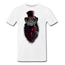 Charger l'image dans la galerie, Homme T-Shirt hipster chien à barbe et chapeau bulldog - blanc