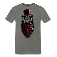 Charger l'image dans la galerie, Homme T-Shirt hipster chien à barbe et chapeau bulldog - asphalte