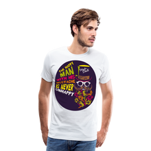 Charger l'image dans la galerie, Homme T-Shirt hipster skull Tête de mort crâne à barbe et moustache unhappy - blanc