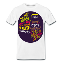 Charger l'image dans la galerie, Homme T-Shirt hipster skull Tête de mort crâne à barbe et moustache unhappy - blanc