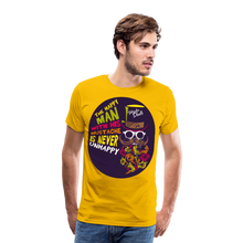 Charger l'image dans la galerie, Homme T-Shirt hipster skull Tête de mort crâne à barbe et moustache unhappy - jaune soleil