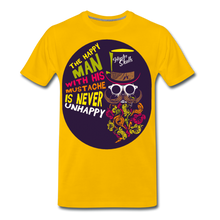Charger l'image dans la galerie, Homme T-Shirt hipster skull Tête de mort crâne à barbe et moustache unhappy - jaune soleil