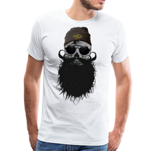Charger l'image dans la galerie, Homme T-Shirt hipster skull crâne Tête de mort à barbe et moustache fancy beanie - blanc