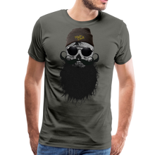 Charger l'image dans la galerie, Homme T-Shirt hipster skull crâne Tête de mort à barbe et moustache fancy beanie - asphalte