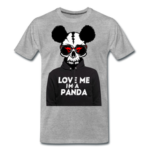Charger l'image dans la galerie, Homme T-Shirt Tête de mort crâne hipster skull love me panda 2 - gris chiné