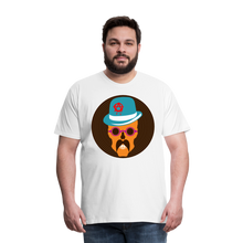 Charger l'image dans la galerie, Homme T-Shirt hipster skull Tête de mort crâne à moustache whimsical - blanc