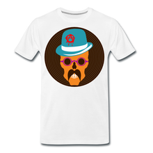 Charger l'image dans la galerie, Homme T-Shirt hipster skull Tête de mort crâne à moustache whimsical - blanc