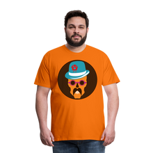 Charger l'image dans la galerie, Homme T-Shirt hipster skull Tête de mort crâne à moustache whimsical - orange