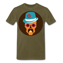 Charger l'image dans la galerie, Homme T-Shirt hipster skull Tête de mort crâne à moustache whimsical - kaki