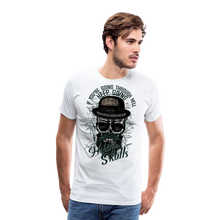 Charger l'image dans la galerie, Homme T-Shirt Tête de mort hipster skull crâne barbu et moustachu going through - blanc